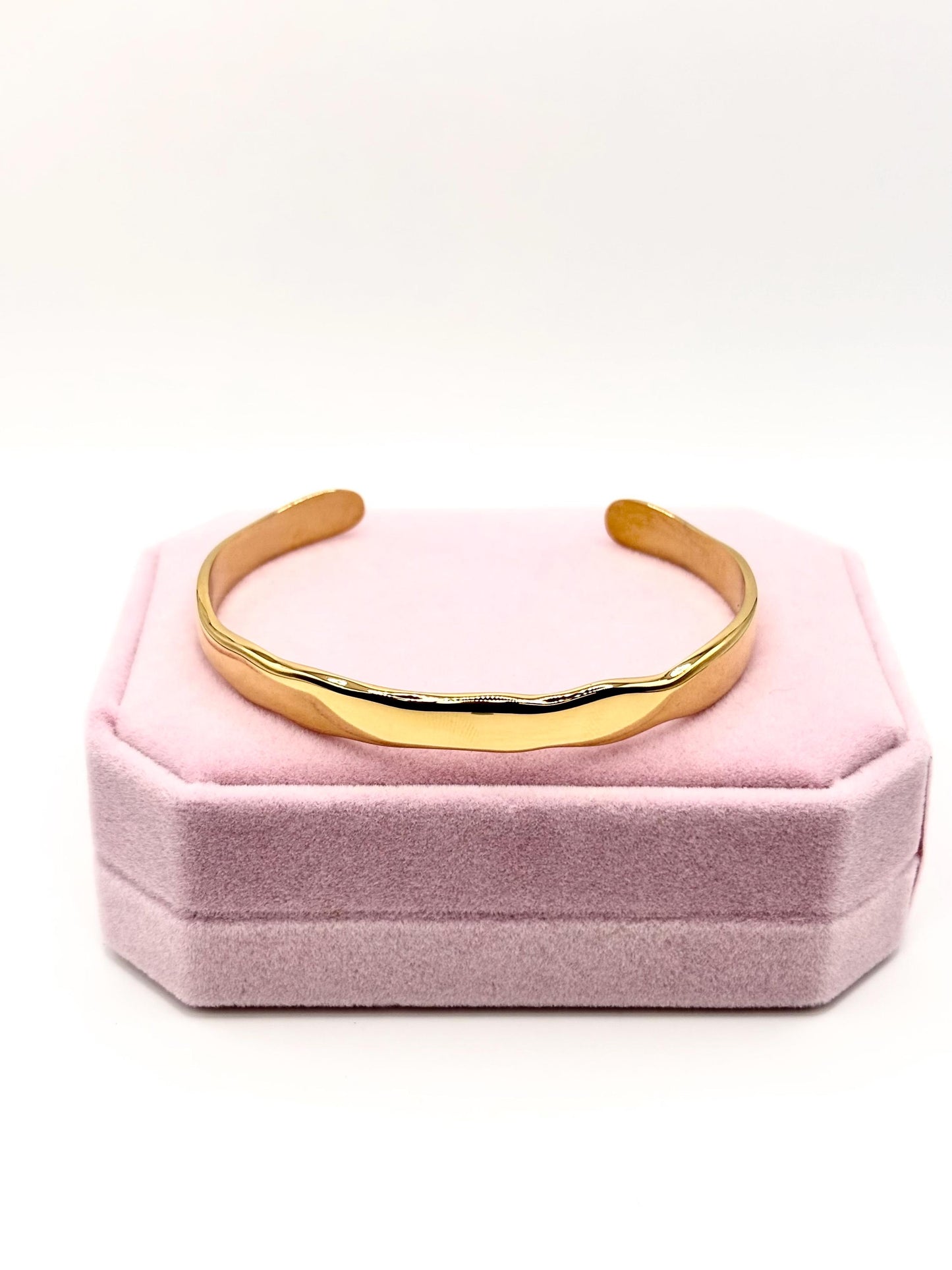 Gold Open Cuff Bracelet, Minimal Sculptural Bangle, Modern Adjustable Bracelet, Everyday Wear
