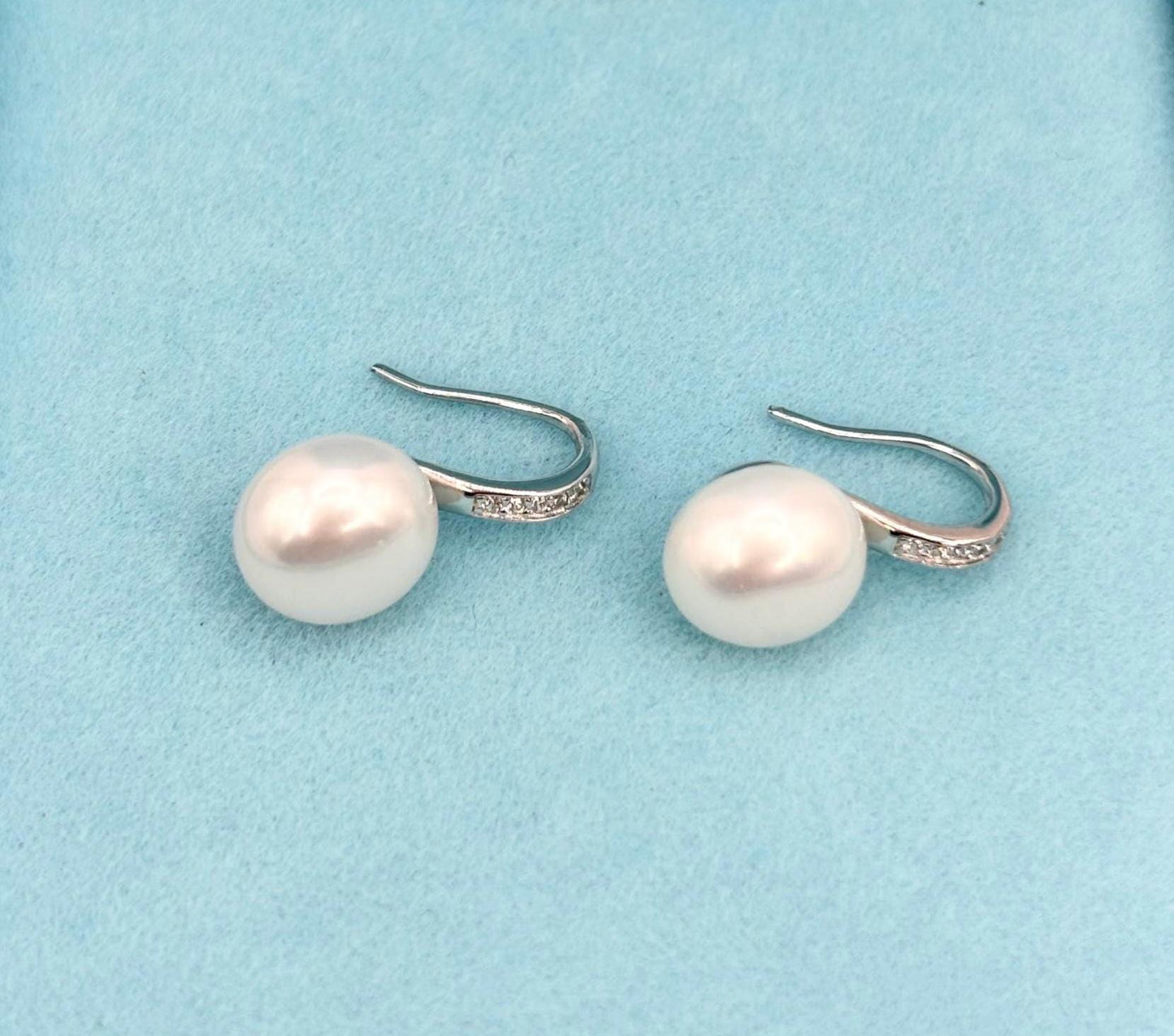 Freshwater Pearl Drop Earrings, 925 Sterling Silver, Minimalist Elegant Jewelry