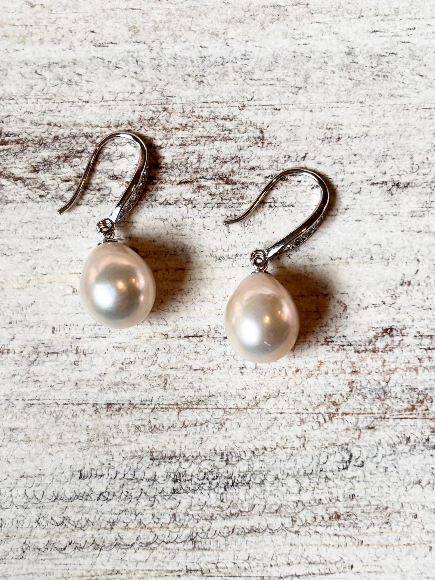 Baroque Freshwater Pearl Dangle Earrings, 925 Sterling Silver Minimalist Drop Jewelry