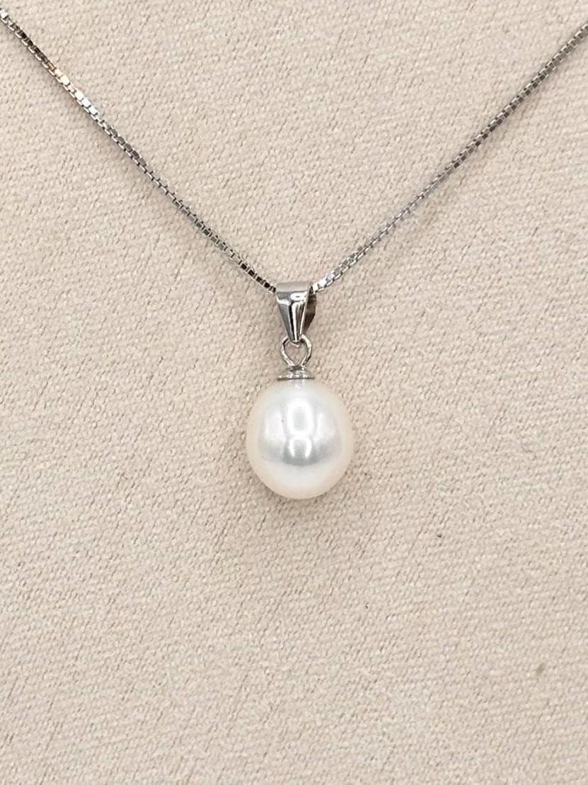 Freshwater Pearl Necklace, 925 Sterling Silver Pendant, Natural Pearl Jewelry, Minimalist Gift for Her