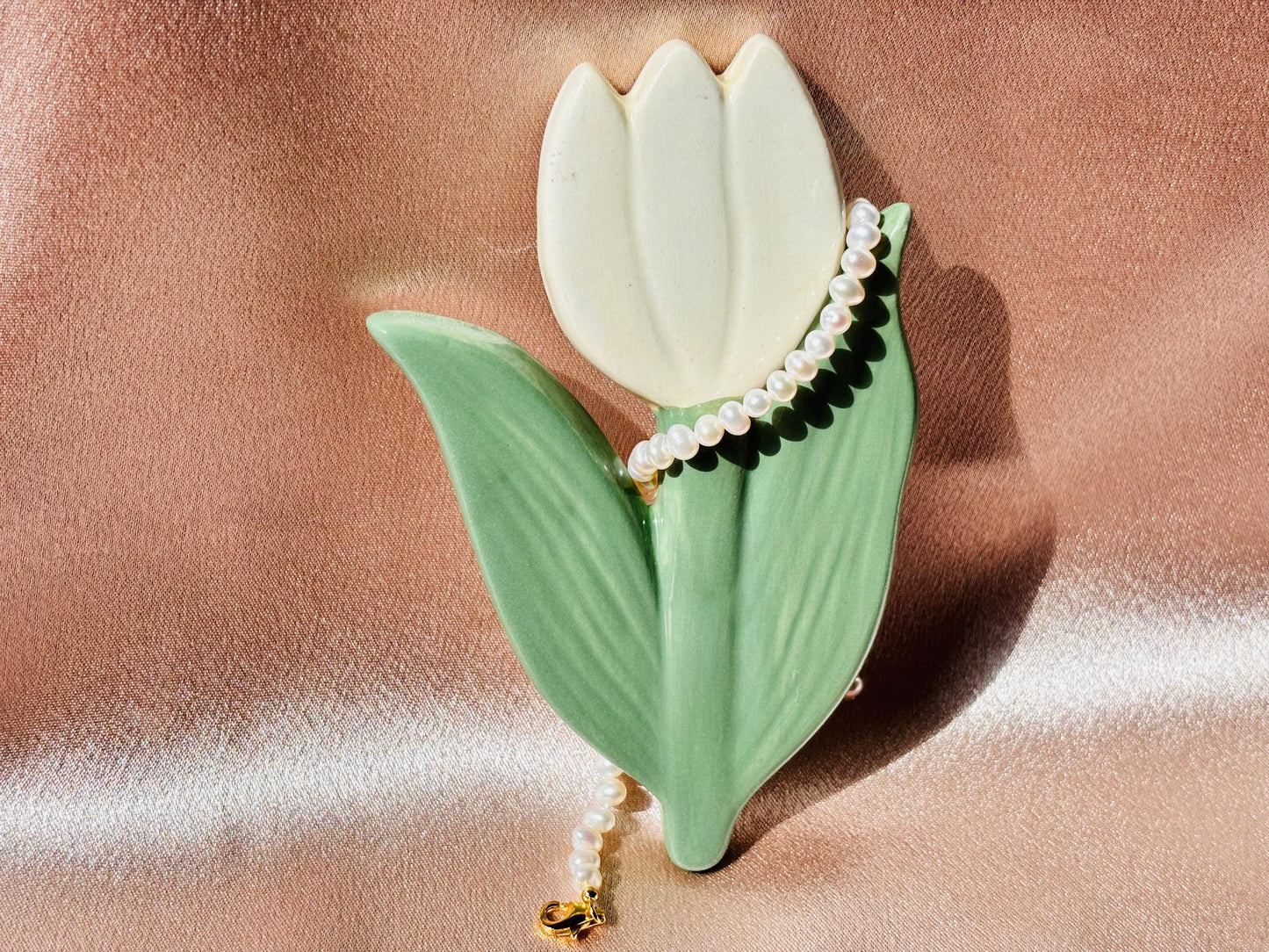 Natural Freshwater Pearl Bracelet, 18K Gold Plated Clasp, Dainty Elegant Jewellery