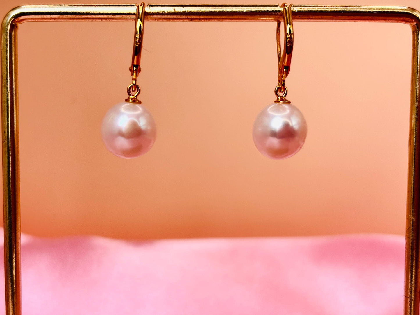 Freshwater Pearl Drop Earrings, Gold Plated Sterling Silver, Dainty Minimalist Style