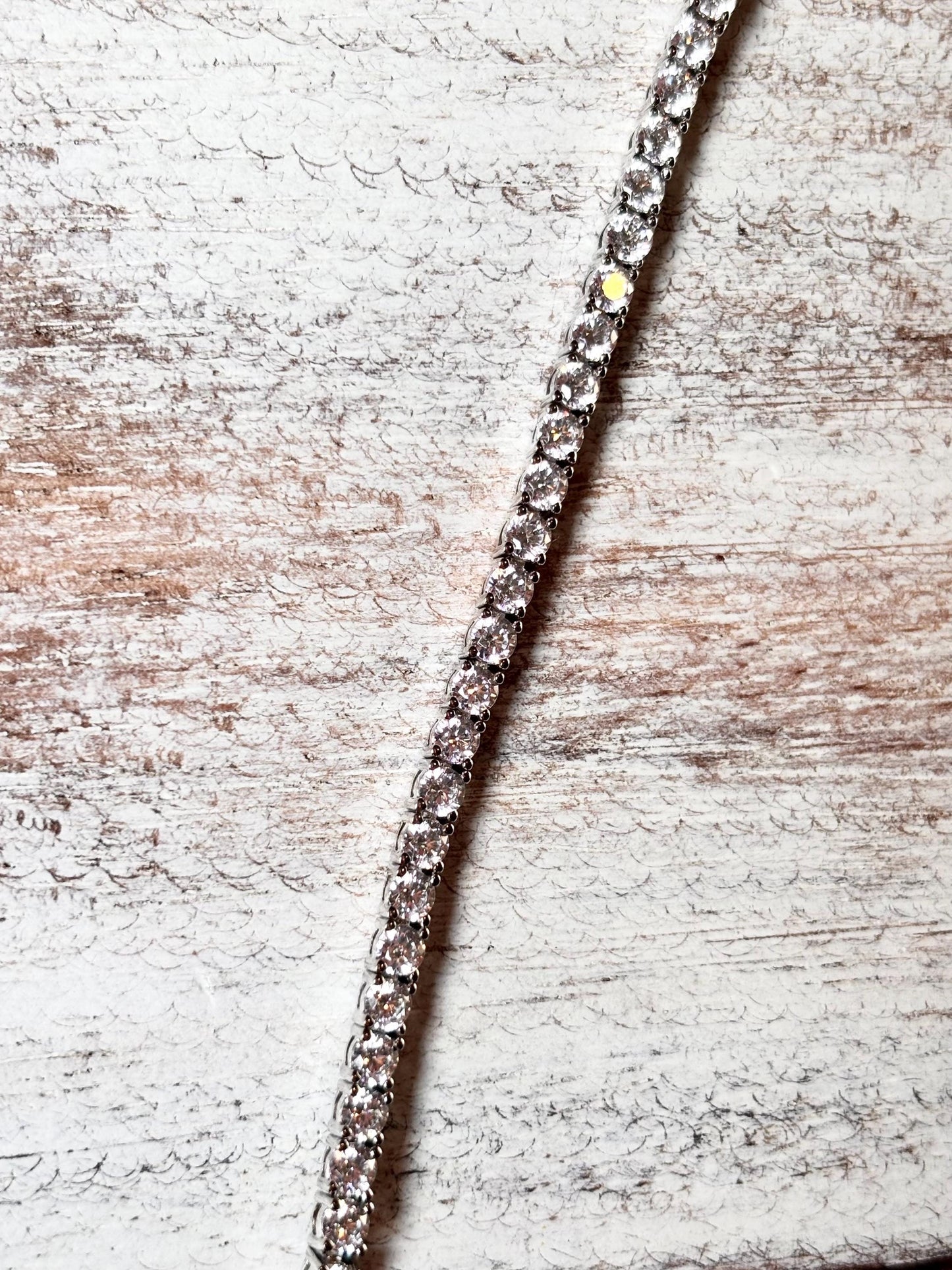 Silver Tennis Bracelet with Cubic Zirconia Dainty CZ Bracelet Minimalist Sparkly Jewelry Gift