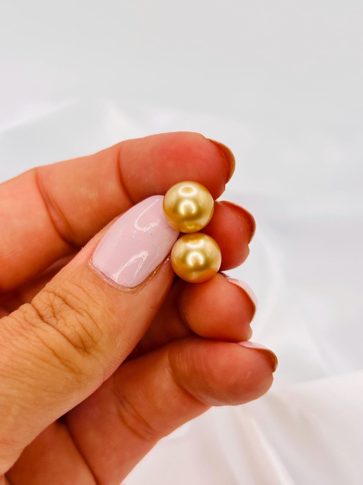 Certified Golden South Sea Pearl Stud Earrings, 18K Solid Gold, Minimalist Fine Jewellery